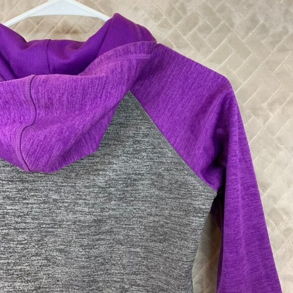 And1 Head Womens Small Hoodie Sweatshirt Gray Purple Fleece Full Zip Athletic - Picture 13 of 15